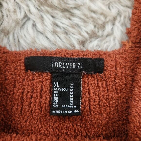 Forever 21 Soft Plush Cropped‎ Tank Top Burnt Orange Size Medium - Picture 4 of 9